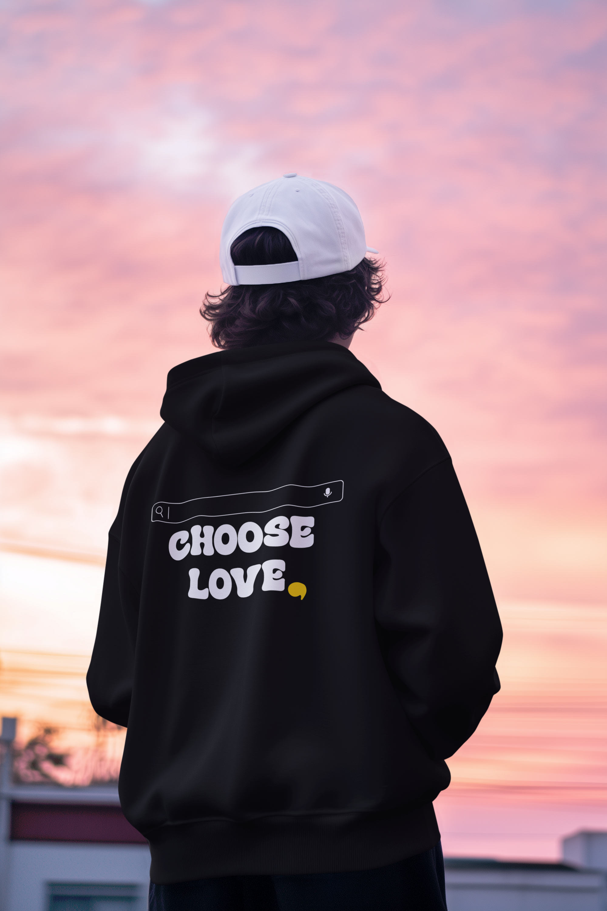 Oversized Zipper Hoodie Choose Love