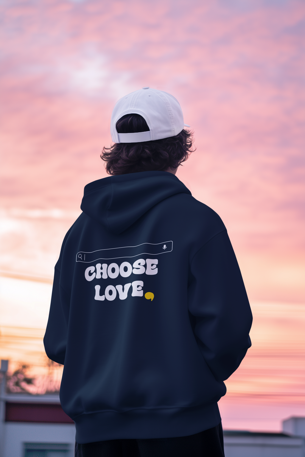 Oversized Zipper Hoodie Choose Love