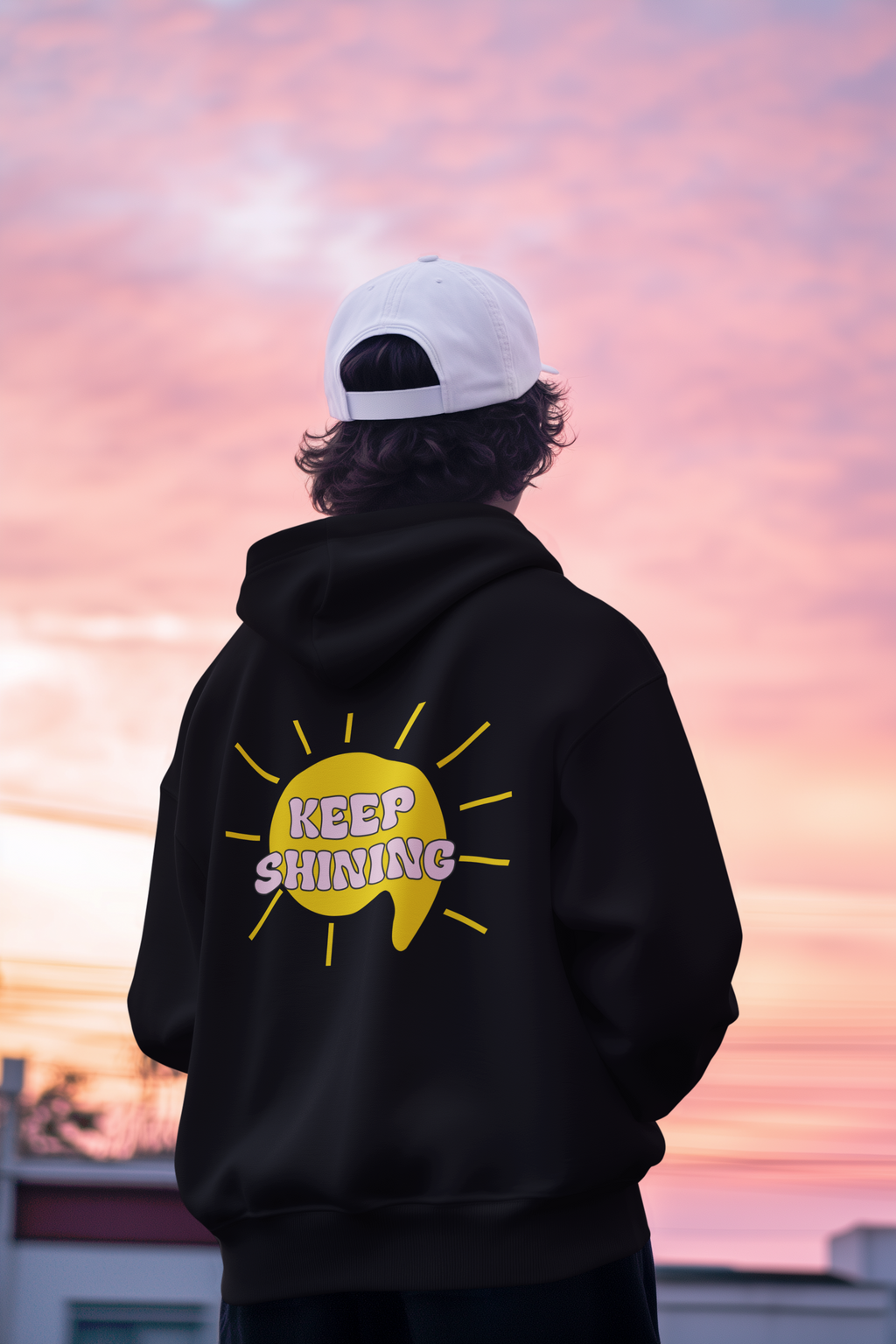 Oversized Zipper Hoodie Keep Shining