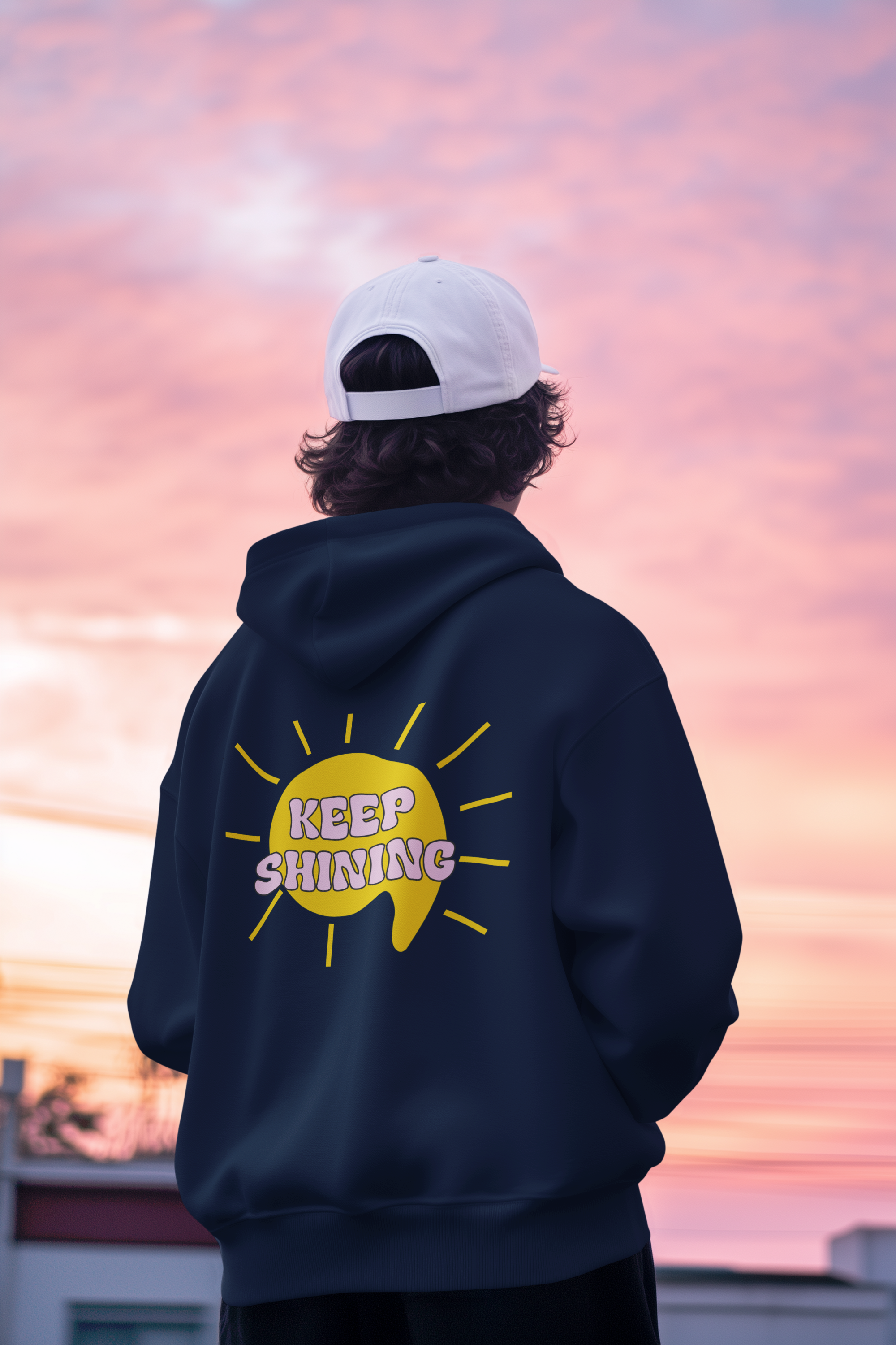 Oversized Zipper Hoodie Keep Shining