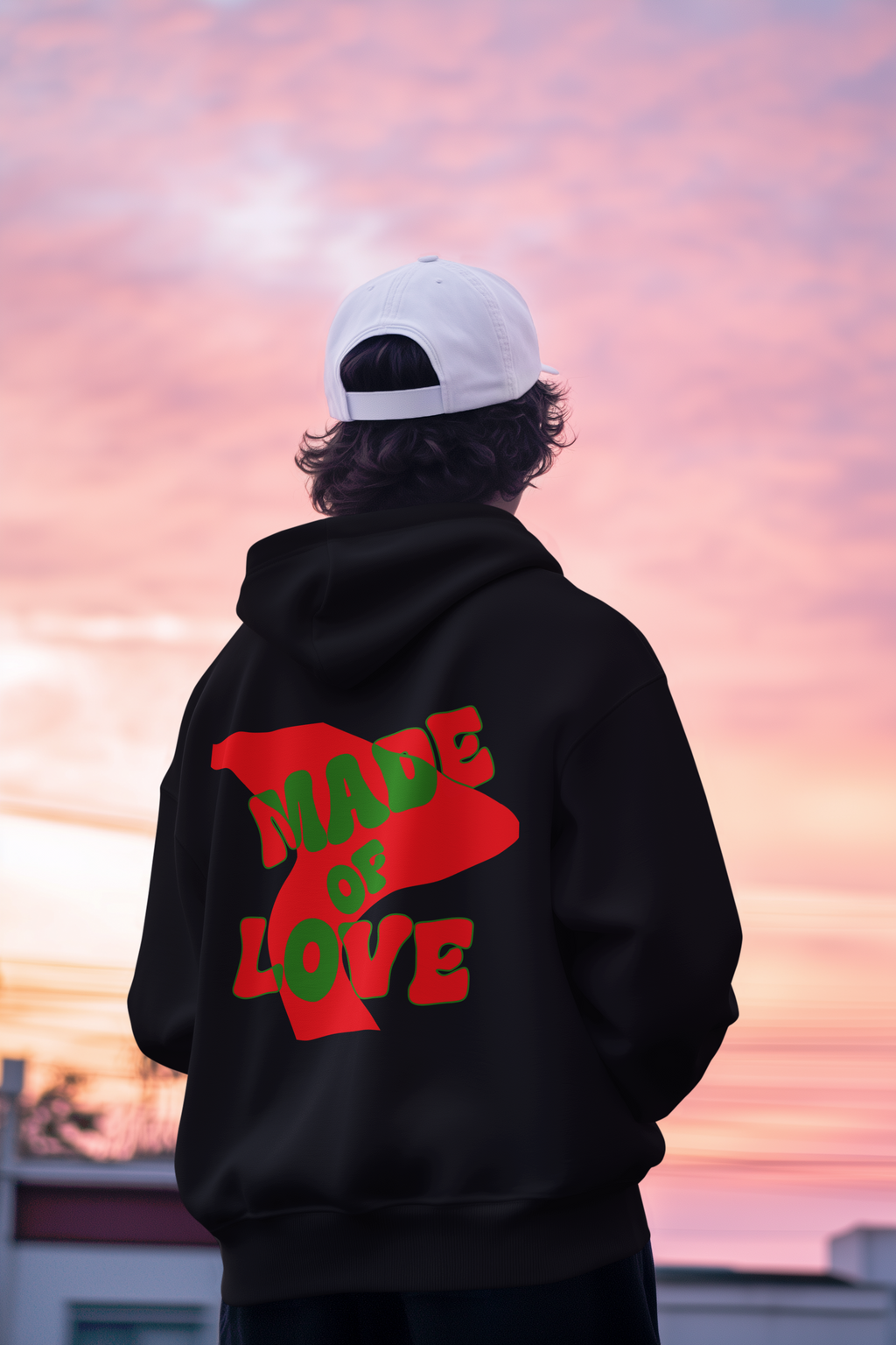 Oversized Zipper Hoodie Made of Love