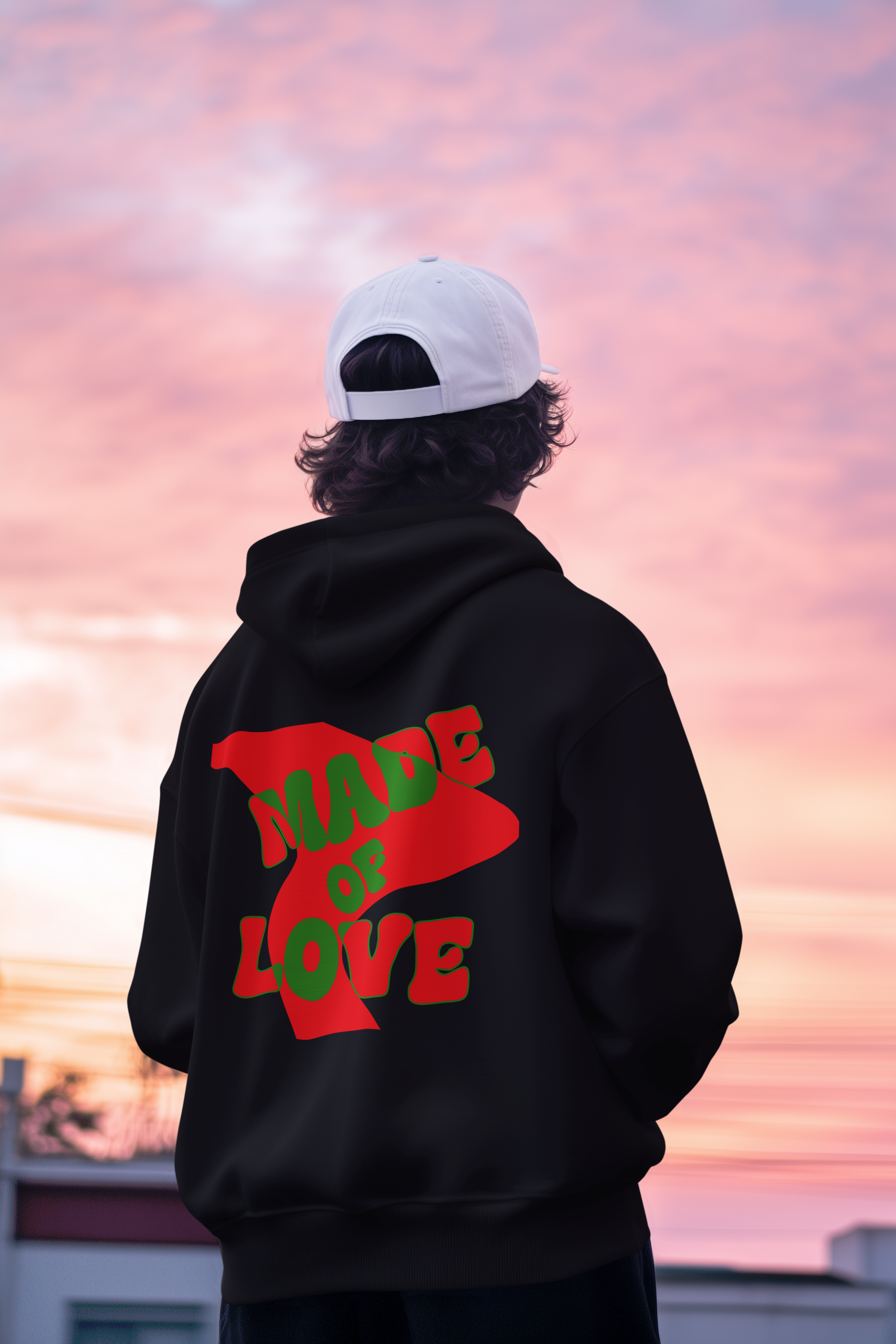 Oversized Zipper Hoodie Made of Love