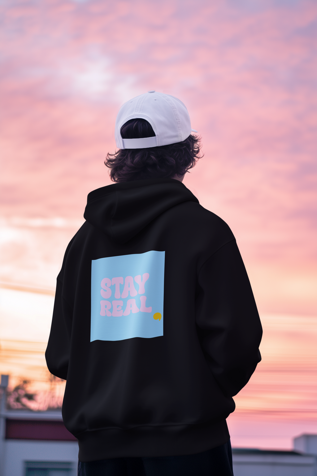 Oversized Zipper Hoodie Stay Real