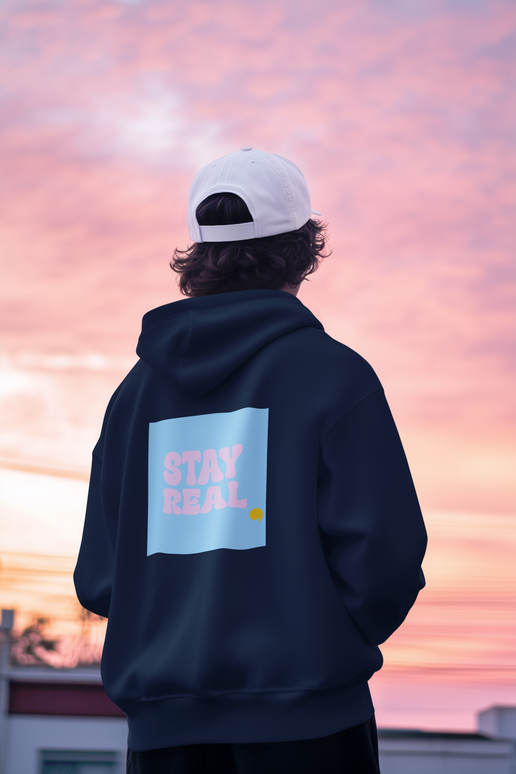 Oversized Zipper Hoodie Stay Real