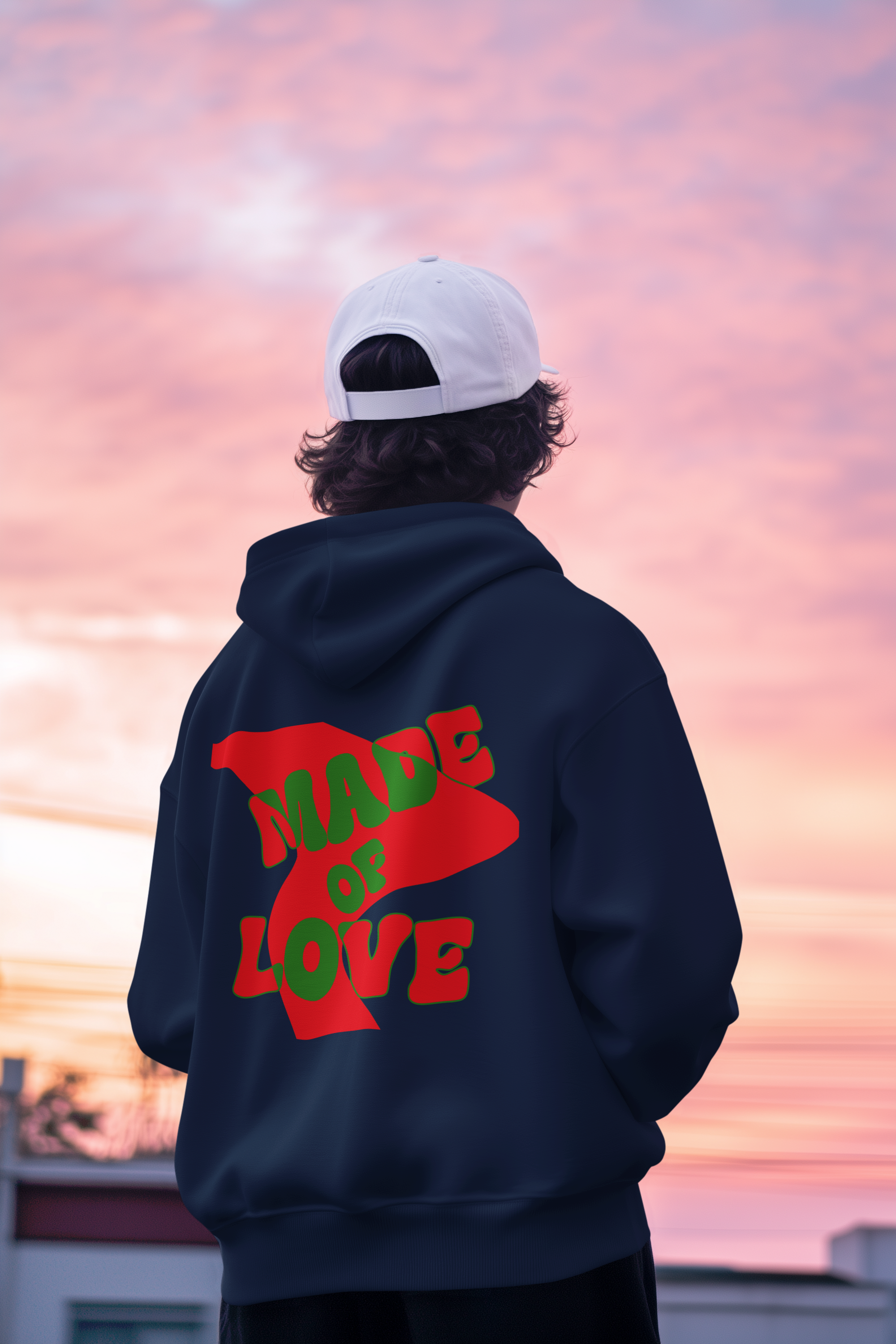 Oversized Zipper Hoodie Made of Love